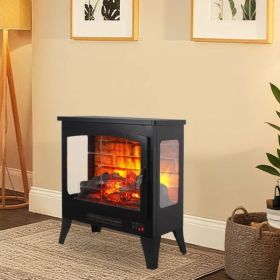 21 InchThree-sided Freestanding Electric Fireplace Stove Heater With 3D Flame Effect With Remote Control (Option: defaulttitle)